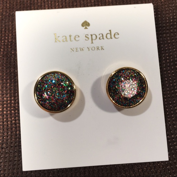 kate spade Jewelry Nwt Kate Spade Glitter Gumdrop Bezel Stud Earrings Poshmark